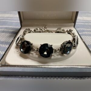 💛TODAY***$15***NWT designer bracelet with smokey black stones.